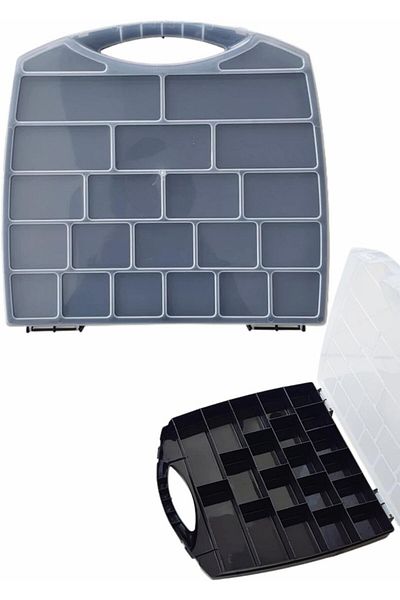 LUXE Compartment Organizer, Small Parts Storage Box, Transparent Plastic Tool Organizer Storage Box