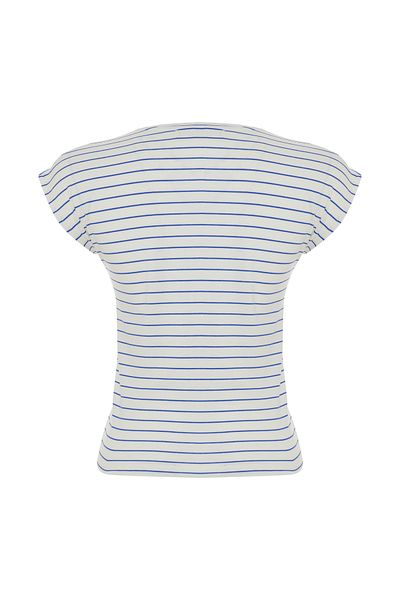 Mudo Striped Low Sleeve Crew Neck T-Shirt