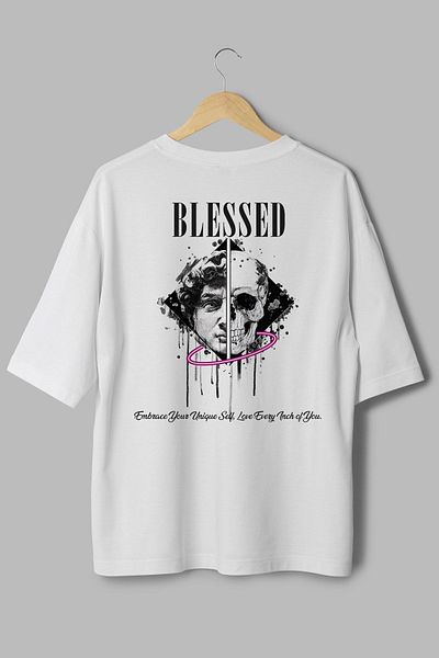 Overoz Μπλουζάκι Blessed Skull με στάμπα Semi Oversize 1023