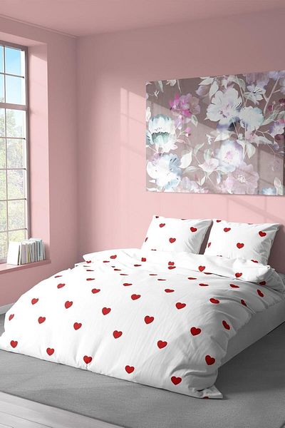 STOREMAX Ezg Tekstil Cotton Double Duvet Cover Set |   Duvet Cover and Pillow Case |   Heart Without Sheet