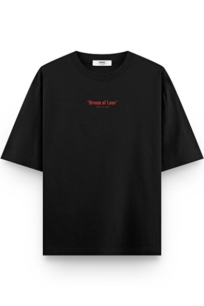 Overoz Melek Heart Of Dreams Надрукований на спині напів-оверсайз футболка 1195