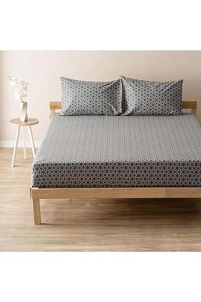STOREMAX Ezg |   Mix & Match |   Blanj | 100% Cotton Single Bed Sheet Set Anthracite Ezsnshop 1065757