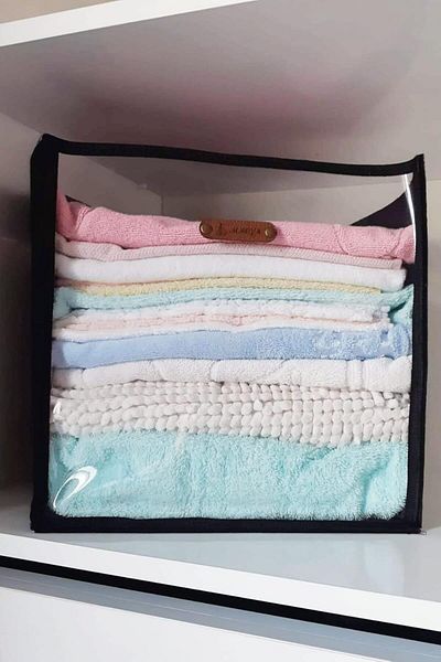 LUXE Organizer Box Black Large Size Organizer with Transparent Front Face 32X32X32 Lxshp 1055529