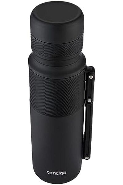 Mu Art Ahşap Mrt Thermal Steel Thermos with Cup 1.2L Black Art 871301