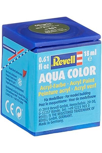 REVELL - طلاء مائي بأساس مائي حرير أخضر زيتوني 18 مل (36361)