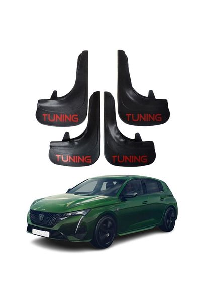SONİKON LİNE Peugeot 308 Compatible Tuning Written 4-Piece Dust Cover Mudguard Mudguard Modified