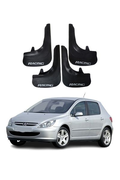SONİKON LİNE Peugeot 307 Compatible Racing Written 4-Piece Dust Cover Mudguard Mudguard Modified