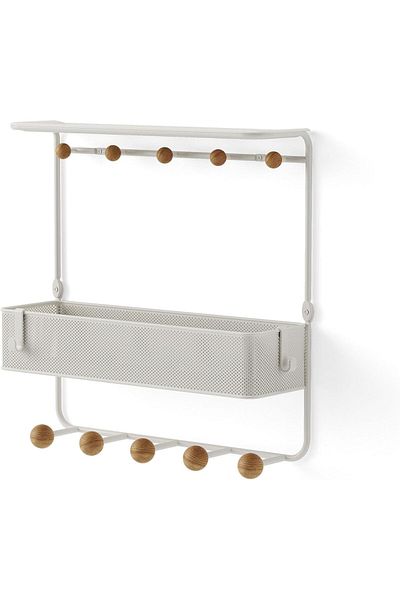 LUXE Estique over the Door Organizer - Multipurpose with Shelf, White Lxshp 1055529