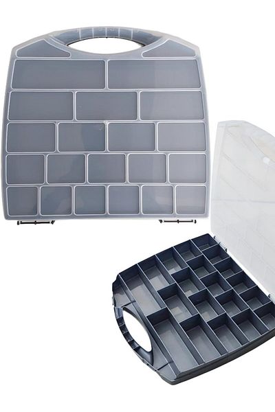 STOREMAX Ezg Divided Organizer, Small Parts Storage Box, Transparent Plastic Tool Organizer Storage