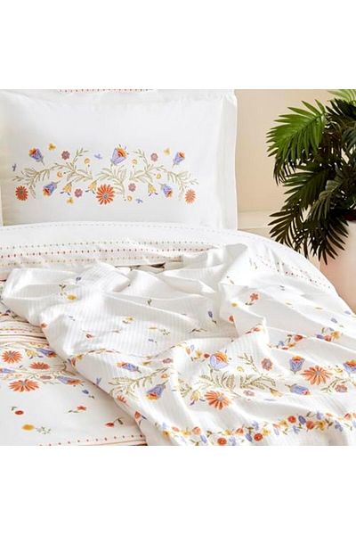 STOREMAX Ezg Home Clarice 100% Cotton Double Duvet Cover Pike Set Multicolor Ezsnshop 1065757
