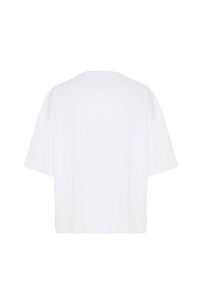 Mudo Loose Fit Crew Neck T-Shirt with Embroidered