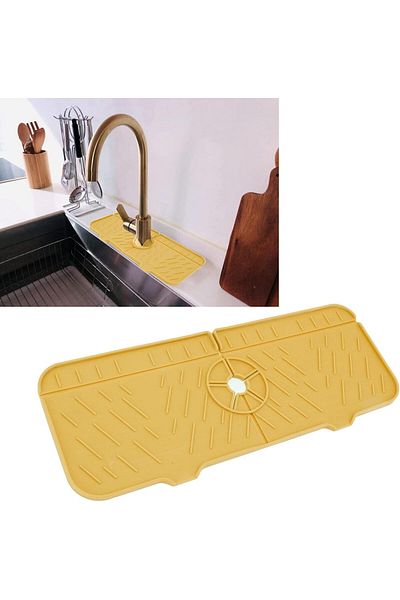 STOREMAX Ezg Sink Splash Guard - Silicone Faucet Handle Drip Catcher Tray, Dishwashing Liquid Mountain