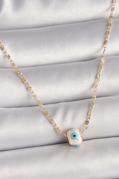 Store Brass Gold Color Evil Eye Bead Figure Women's Necklace
