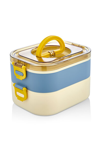 Yeniay Plastik Yerli Üretim 2 Kat Beslenme Kabı Saklama Kabı Lunch Box Öğrenc...