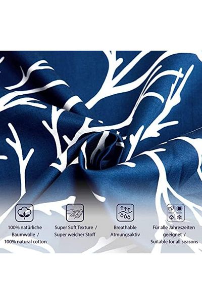 STOREMAX Ezg King Size Satin Duvet Cover Set Navy Blue Ezsnshop 1065757