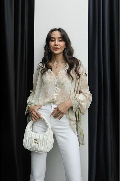 Havoş Floral Patterned Chiffon Blouse