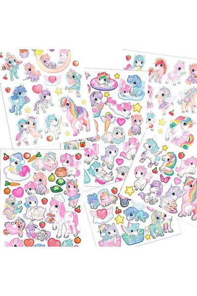 STOREMAX 12703 Ylvi Create Your Unicorn World – Sticker Book, 20 Colorful Background Sheets, 6 Stickers