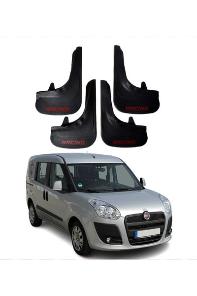 SONİKON LİNE Fiat Doblo 2010-2022 Compatible Racing Written 4-Piece Dust Cover Mudguard Mudguard Modified