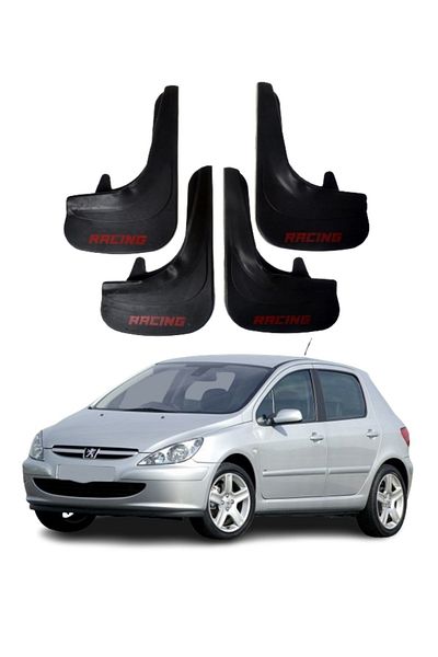 SONİKON LİNE Peugeot 307 Compatible Racing Written 4-Piece Dust Cover Mudguard Mudguard Modified