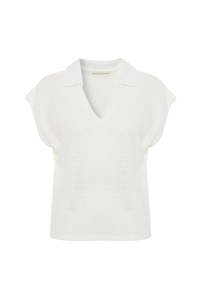 Mudo V-Neck Low Sleeve Bluz