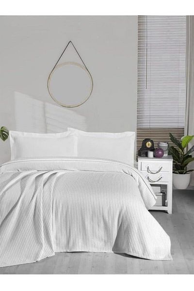 STOREMAX Ezg Pike with Pool, Knitted Blanket, Thick Thread, Home Decoration, Double 220 * 240 White