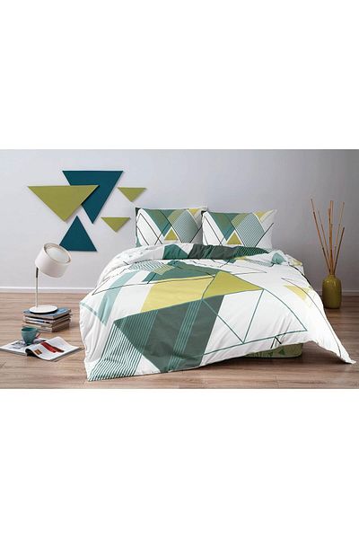 LUXE 1000037422004 Capel Single Duvet Cover Set, Petrol Lxshp 1055529