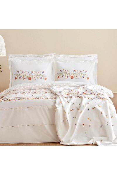 STOREMAX Ezg Home Clarice 100% Cotton Double Duvet Cover Pike Set Multicolor Ezsnshop 1065757