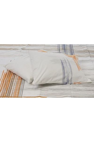 LUXE Orion Ranforce Striped 100% Cotton Bedding Set, Gray, Double Lxshp 1055529