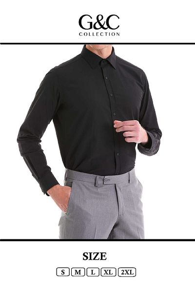 GC Cotton Men's Shirt Slim Fit Black