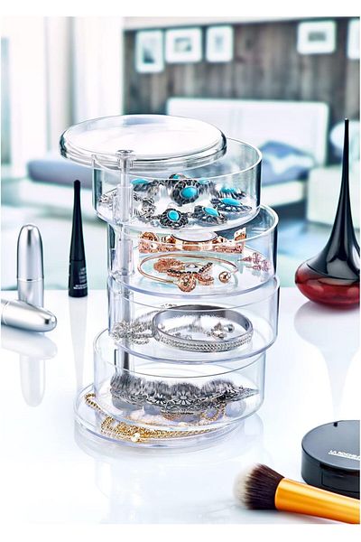 STOREMAX Ezg Transparent Acrylic 4-Tier Rotatable Jewelry Organizer Organizer, Jewelry Box, Jewelry Organizer