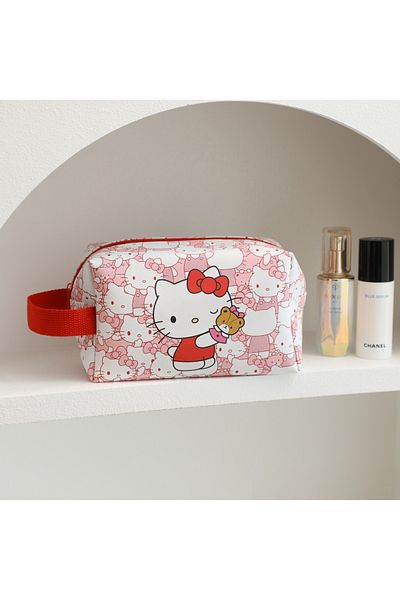 Choice Red Sanrio Cosmetic Bag Kuromi Cinnamoroll My Melody Pencil Case Coin Purse Makeup Bags Toy Girls Gi