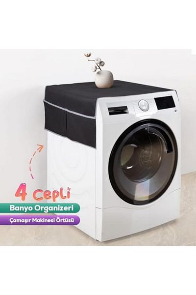 LUXE Design Washing Machine Protective Cover 4 Pockets Bathroom Organizer Organizer Waterproof Cover