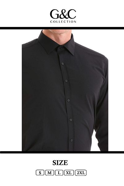 GC Cotton Men's Shirt Slim Fit Black