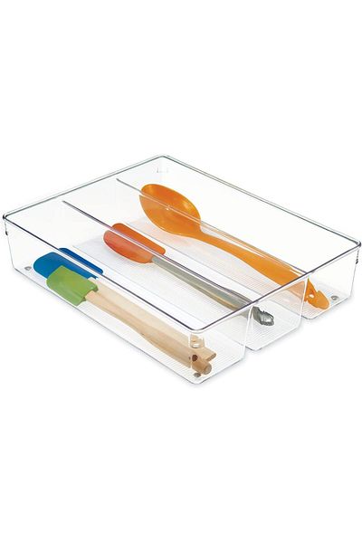 STOREMAX Ezg 3-Section Deep Drawer Organizer, Large Plastic Kitchen Drawer Insert, Kitchen Axle
