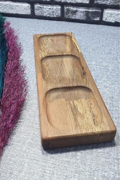 Mu Art Ahşap Mrt 3 Compartment Kay?N Wood G?Da Certified? Spice Rack Art 871301