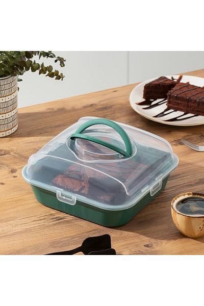 STOREMAX Ezg 1095 Green Cake Cake Pastry Container - Carrying Case - Locked Fanus Ezsnshop 1065757