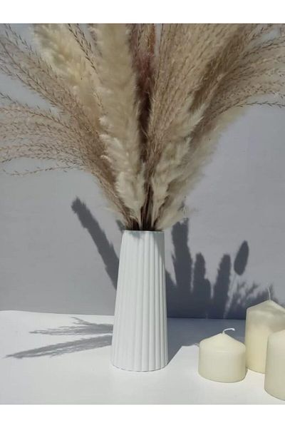 starnewstore Vază de flori din ceramică cu dungi albe elegante pentru decorare - modele de vază minimaliste și elegante