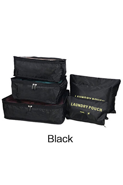 Choice Black 1Set/6Pcs Travel Storage Bag Set for Clothes Tidy Organizer Lugg...