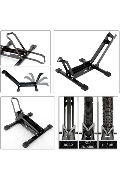 COOYA Bicycle Floor Parking Rack Stand, for Mountain and Road Bike Indoor Outdoor Garage Storage