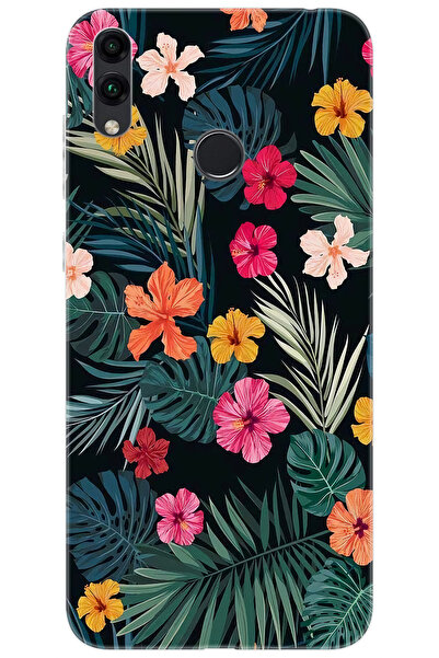 Ceppare Honor 8C (BKK-LX2) Uyumlu Kılıf Desen Baskılı Silikon Çiçekler STK:63...