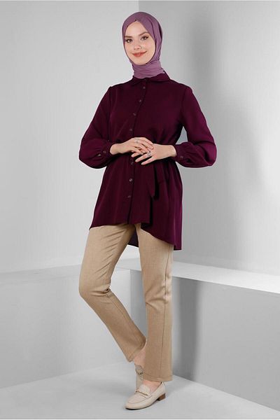 Alvina BIRDED ASYMMETRIC CUT SHIRT TUNIC 43671