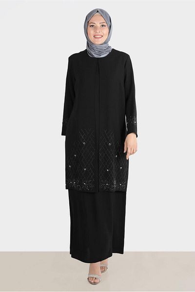 Alvina STONE EMBROIDERED CREPE DRESS 20224