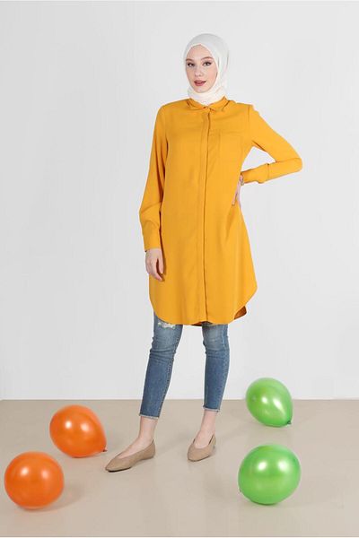 Alvina Tunic with Pockets and Hidden Buttons 42629
