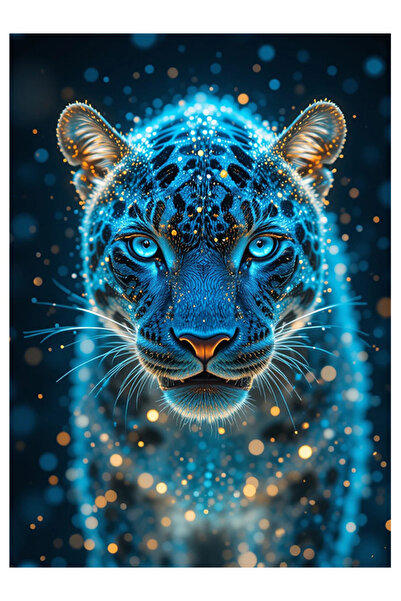 Bedeko Işık Efekti Desenli Kaplan Resmi Ahşap Tablo