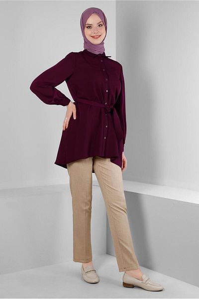 Alvina BIRDED ASYMMETRIC CUT SHIRT TUNIC 43671