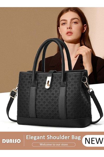 Generic DUNISO Women's Handbag with Removable Shoulder Strap, Soft PU Leather Elegant Tote Bag