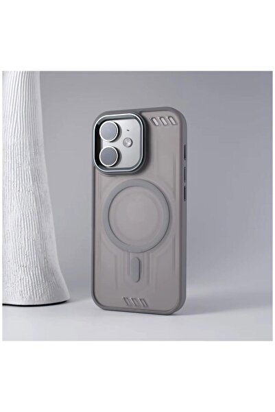 Zebana Apple iPhone 12 Uyumlu Kılıf M-Safe Vault Silikon Kılıf (Metal Çerçeve...