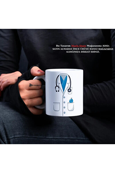 MARİS STORE Doktor ,Hemşire Beyaz Önlük Baskılı Kişiye Özel İsimli 3D Efekli Hediyelik Kupa