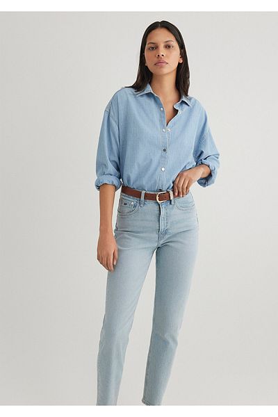 Mavi Cămașă de blugi ușoară, cu o formă lejeră/cu o formă relaxată 1210854 -80195