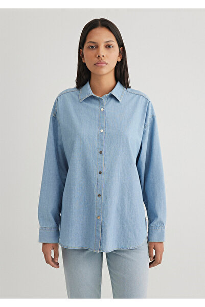 Mavi Açık Denim Gömlek Loose Fit / Bol Rahat Kesim 1210854-80195